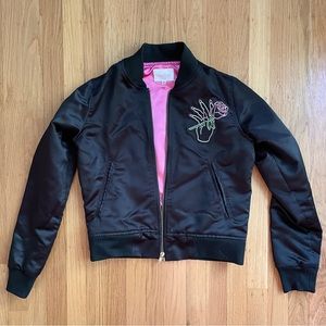 Big Bud Press Black Satin Bomber jacket